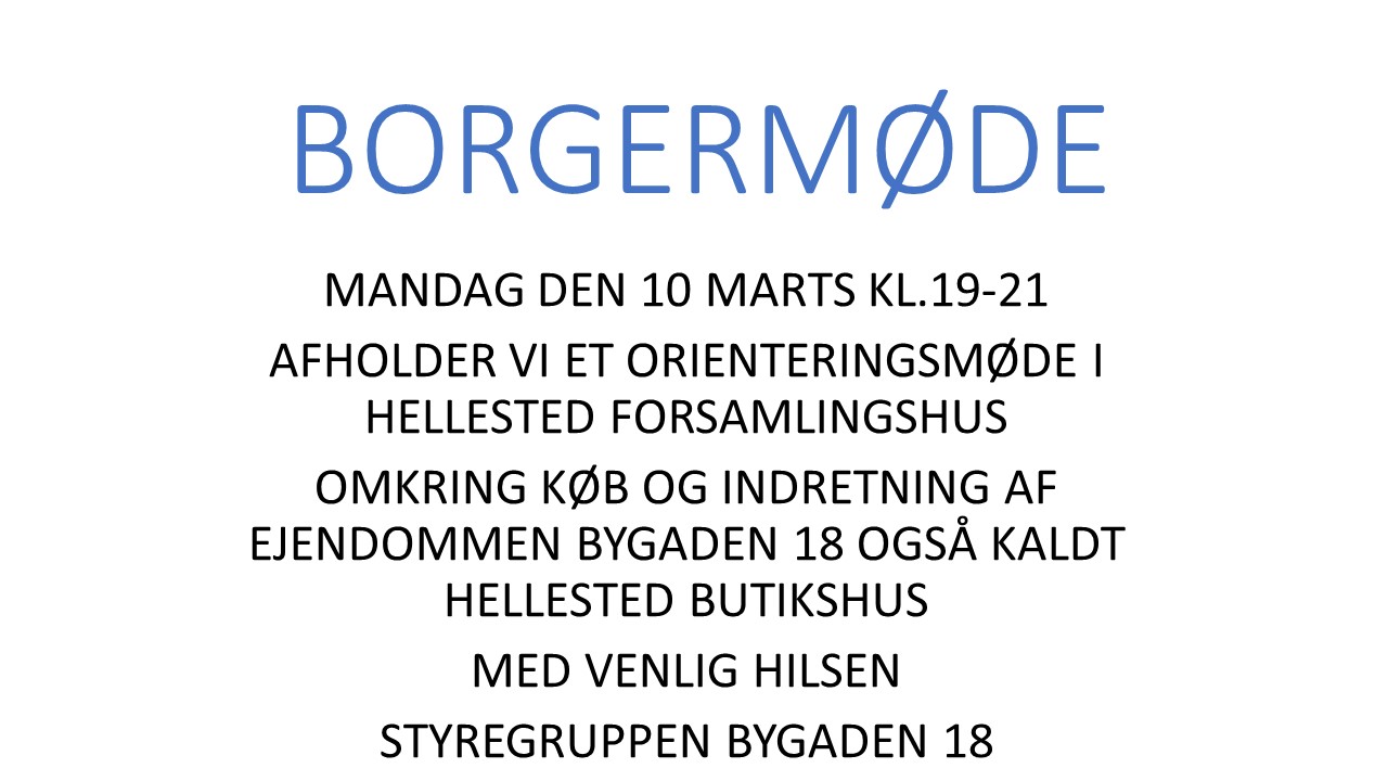 Borgermøde 10. marts 2025